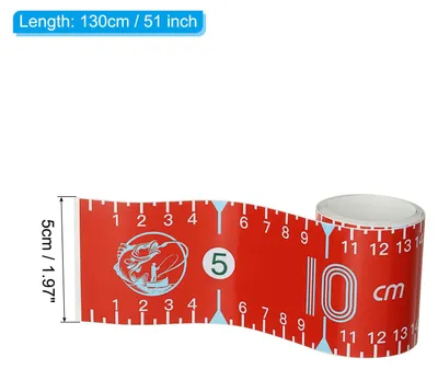 Produktbild von Selbstklebendes Fischlineal 130 cm Fischma?band Aufkleber Band Wasserdicht fš¹r Angeln Boot Kajak Werkbank Rot