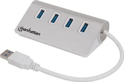 Produktbild von MANHATTAN Hub 4-Port 4xUSB3.0 Alu Strom: USB