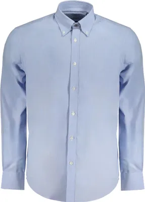 Produktbild von Elegantes Herrenhemd Blau: Regular Fit, Button-Down, Baumwolle, Größe: S Farbe: Azzurro