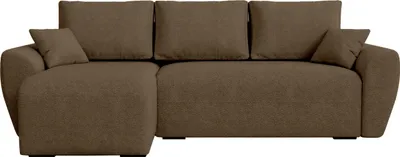 Produktbild von BroMARKT Ecksofa mit Schlaffunktion Rotterdam Braun Bouclé Links