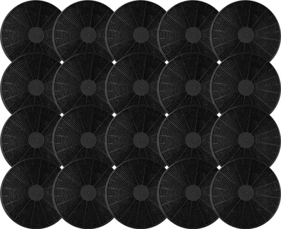 Produktbild von vhbw 20x Aktivkohlefilter Ersatz für Exquisit CF110, K10001, 4016572013856, T1CHF01 für Dunstabzugshaube - 17,5 cm