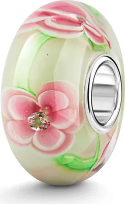 Produktbild von MATERIA by Matthias Wagner Zirkonia Glas Bead Blumen weiß grün rosa 1450