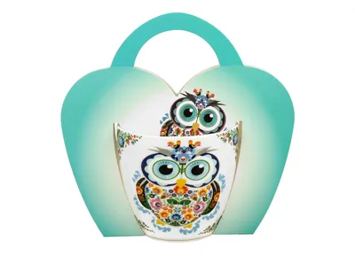 Produktbild von DUO ETNO Becher 460 ml ETNO OWL in Tragetasche, New Bone China Porzellan