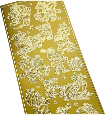 Image de Sticker décoratif - Pères Noël divers or
