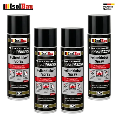 Isolbau Folienkleber-Spray 4 x 500 ml Baukontaktkleber Dampfsperrfolie Sprühkleber