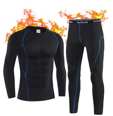 Immagine prodotto di Biancheria termica da uomo - Set sci - Invernale - Caldo - Nero/Blu - Taglia S