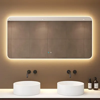 Produktbild von doporro Design LED-Spiegel Wandspiegel 140x70cm Badezimmerspiegel Beschlagfrei 5 mm Glas durch Antifog-Schicht Nova-02