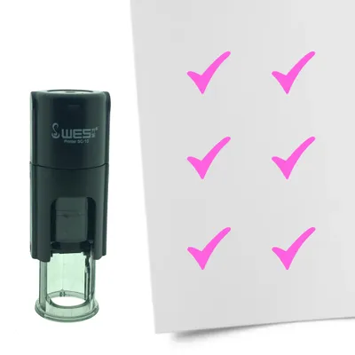 Produktbild von CombiCraft Selbstfärbender Stempel 'Häkchen' in der Farbe Pink, Ø10mm