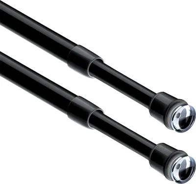 Produktbild von Ausziehbare teleskopische Gardinenstange zum Klemmen - schwarz (505 - 80 cm) 2 Stück