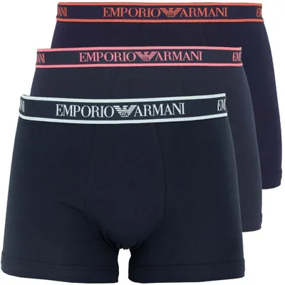 Produktbild von EMPORIO ARMANI Herren Trunks Boxershorts 3-Pack Stretch Baumwolle im Multipack Premium L Armani Blue/Armani Blue/Armani Blue
