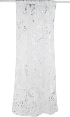 Image de Rideau en tulle pour fenêtre et porte Chambre à coucher Salon Café Shop (Argent)