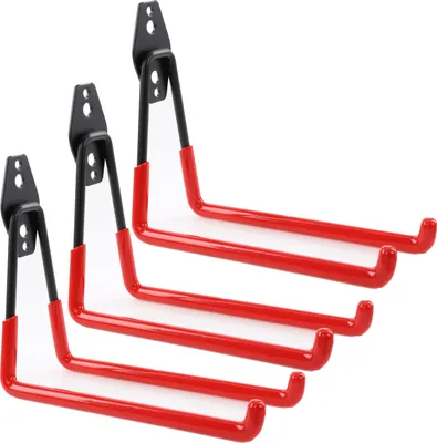 Obrázok produktu pre 3x Nástenný hák rovný 19 cm náradie garážové záhradné vybavenie 25 kg rebrík lopata