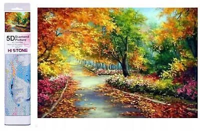 Productafbeelding van 40x30 cm Diamantverfset, doe-het-zelf, herfstlandschap met park
