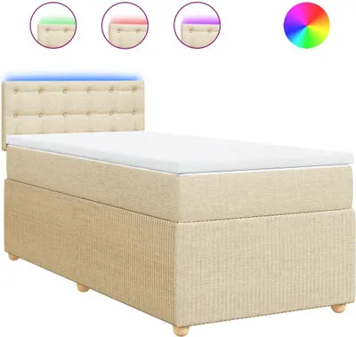Produktbild von vidaXL Boxspringbett mit Matratze Creme 90x200 cm Stoff