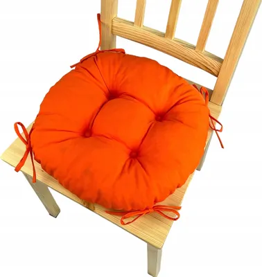 Produktbild von Stuhlkissen, Rundes Stuhlkissen, Sitzkissen, orange, 35x8cm, Kissen für Wohnstühle und Gartenmöbel, Gartenkissen,