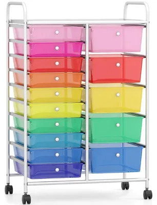 Immagine prodotto di Carrello da cucina con 10 cassetti, dimensioni 38 x 32 x 97 cm, disponibile in vari colori