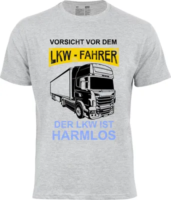 Produktbild von Cotton Prime® T-Shirt "Vorsicht vor dem LKW-Fahrer" M Grau