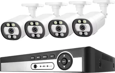 Produktbild von Kamerasystem, KI-Menschenerkennung, 2-Wege-Audio, 8CH NVR 4 Kameras-b, 1T-b
