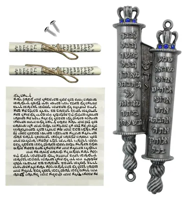 Produktbild von Solidchoice – Metallische Mezusa-Hüllen mit Schriftrollen zur Dekoration von Türen
