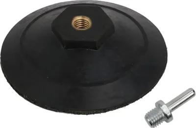 Produktbild von Trade-Shop Klett Aufnahmeteller Schleifteller Stützteller Polierteller inkl. M14 Spanndorn Adapter für Winkelschleifer Poliermaschinen / Ø 100mm