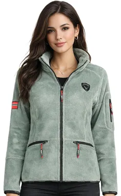 Produktbild von Geographical Norway Tisaline Damen Grün Fleece Sweatshirt WZ7987F-ALMOND GREEN WZ7987F/GN-ALMOND GREEN