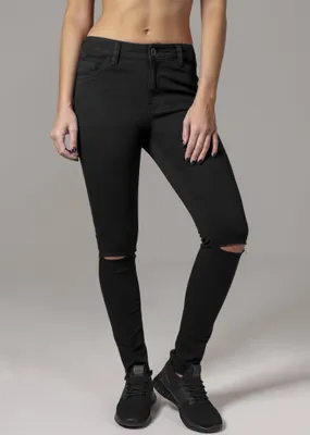 Immagine prodotto di Urban Classics Donna Pantaloni al ginocchio tagliati nero - 27