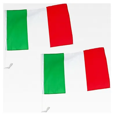Produktbild von 2er Set Autofahne Italien 45x30cm - Flagge für das Auto