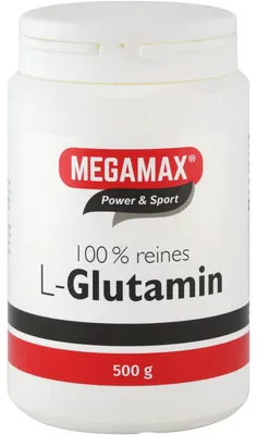 Produktbild von MEGAMAX Power & Sport 100 % reines L-Glutamin Pulver, 500 g Pulver