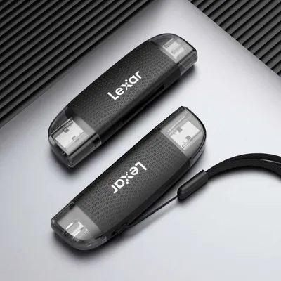 Zdjęcie produktu dla Lexar LRW310X-BNBNG, MicroSD (TransFlash), SD, Czarny, 205 Mbit/s, USB 2.0 Type-A/Type-C, 78 mm, 23,4 mm