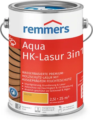Produktbild von Remmers Aqua HK-Lasur 3in1 kiefer (RC-270) 2,5 l, Holzlasur