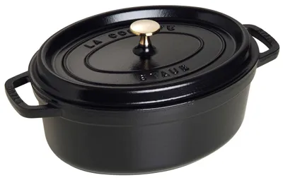 Productafbeelding van STAUB Cocotte, braadpan van gietijzer met deksel, 29 cm, 4,2 liter, ovaal, geschikt voor alle warmtebronnen