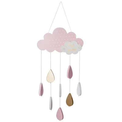 Obrázek produktu pro Dětská závěsná lampa "Cloud" - bavlna a kov - růžová - V61 -5 cm - atmosféra créateur d'intérieur