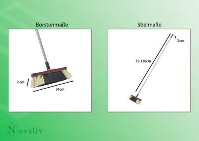 Immagine prodotto di Novaliv 1x scopa da camera con manico I misto crine I pelo animale fine I manico telescopico I scopa a mano in legno I scopa da salotto scopa per spazzare scopa con filo scopa a pelo naturale