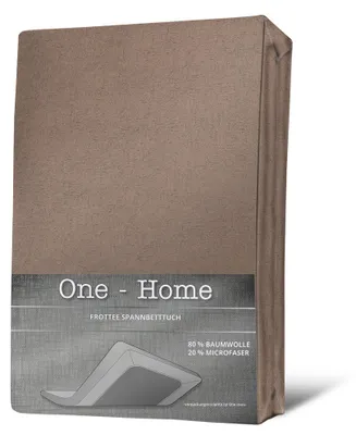Produktbild von Spannbettlaken FROTTEE 180x200cm - 200x200cm taupe beige Spannbetttuch Bettlaken