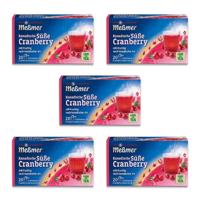 Produktbild von Meßmer Ländertee Kanadische Süße Cranberry | Früchtetee mit Cranberry-Aroma | 5x 20 Teebeutel