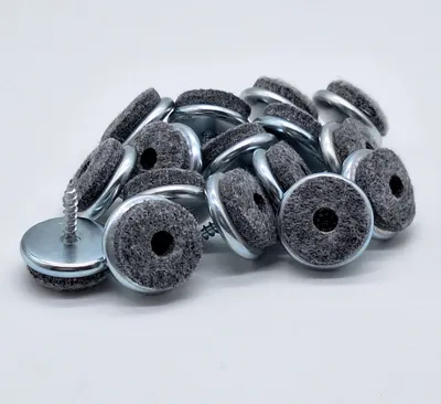Produktbild von 16 Stk Möbelgleiter Filzgleiter Stuhlgleiter Metall mit Schraube Ø 22 mm