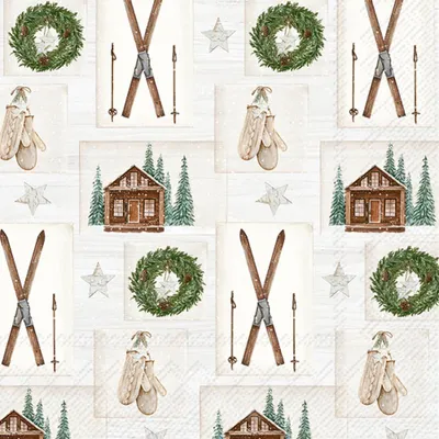 Produktbild von IHR Servietten Nordic Winter Collage 33x33 cm 20 Stück