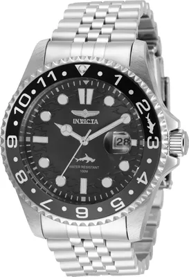 Produktbild von Invicta Pro Diver 35129 Herrenuhr - Quarzwerk - Edelstahl mit schwarzem Zifferblatt - 43 mm