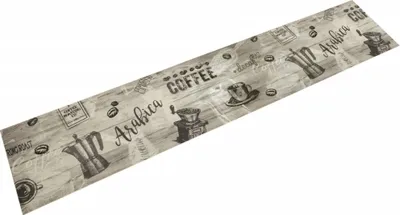 Obrázek produktu pro Kuchyňský koberec omyvatelný Káva šedý 60 x 300 cm samet