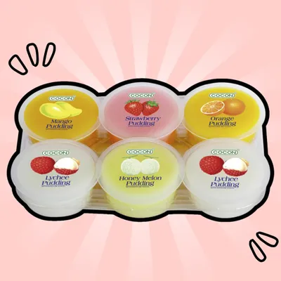 Productafbeelding van 1x Pudding van kokosnoot met stukjes Nata de Coco – Een fruitige kokosnootpudding met stukjes Nata de Coco (1x480g) + Verzendbescherming van Heartforcards