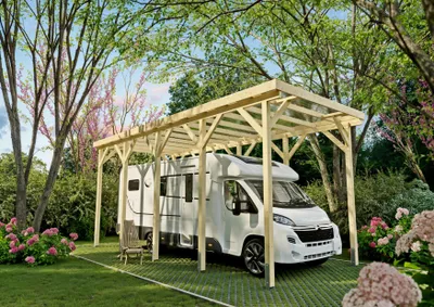 Produktbild von Wohnmobil-Carport Malibu III 3,44x8,50 m - inklusive hochwertigem Stahltrapez