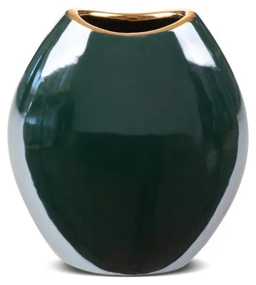 Produktbild von Keramikvase MORA, 14x7x16 cm, dunkelgrün