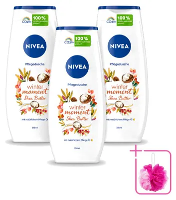 Productafbeelding van 3 x NIVEA Winter Moment douchegel met shea boter - 250 ml - voordeelverpakking - 3 stuks