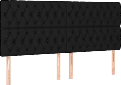 Obrázek produktu pro vidaXL Čelo postele černé 180 x 7 x 118/128 cm látka