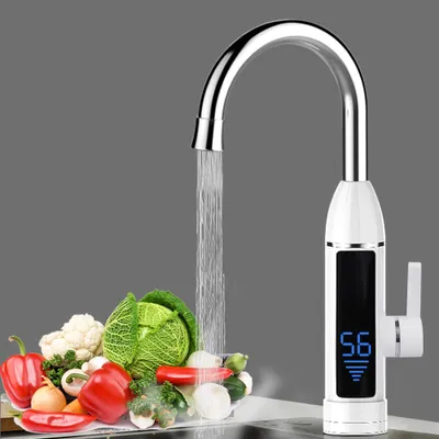 Image de Chauffe-eau électriques, robinets chauffe-eau instantanés, robinets, robinets à eau chaude rapide, affichage numérique LCD de la température, chauffe-eau, robinets