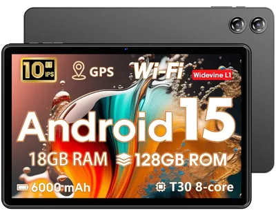 Image de Tablette Android 15, écran de 10 pouces, processeur octa-cœur, 18 Go de RAM et 128 Go de stockage