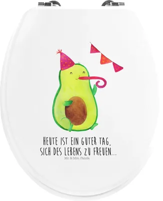 Produktbild von Mr. & Mrs. Panda klo deckel Avocado Party - Weiß - Geschenk, Toilettendeckel, Schulabschluss, WC-Sitz, Happy Birthday, Toilettenbrille, Klositz, WC Sitz, Geburtstag