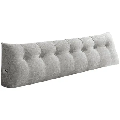 Produktbild von Rückenkissen Lendenkissen Lesekissen für Bett Sofa Couch 200x50x20cm Hellgrau