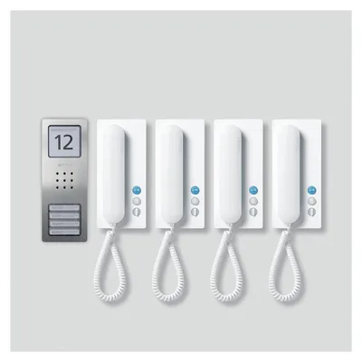 Produktbild von Siedle SET CA 812-4 E/W, Kabelgebunden, Edelstahl, Weiß, Wand