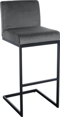 Immagine prodotto di Sedia da bar Hopewell B - velluto, telaio nero - crema